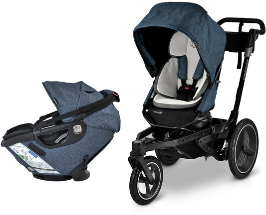 Orbit Baby Jog & Ride Travel System with G5+ Infant Car Seat - Black / Melange Navy