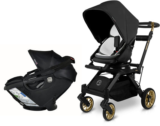 Orbit Baby Stroll & Ride Travel System with G5+ Infant Car Seat - Black Luxe / Black