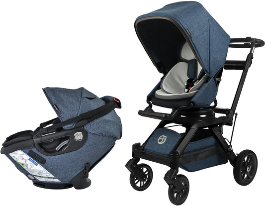 Orbit Baby Stroll & Ride Travel System with G5+ Infant Car Seat - Black / Melange Navy