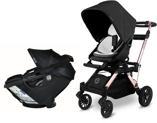 Orbit Baby Stroll & Ride Travel System with G5+ Infant Car Seat - Rose Gold / Black