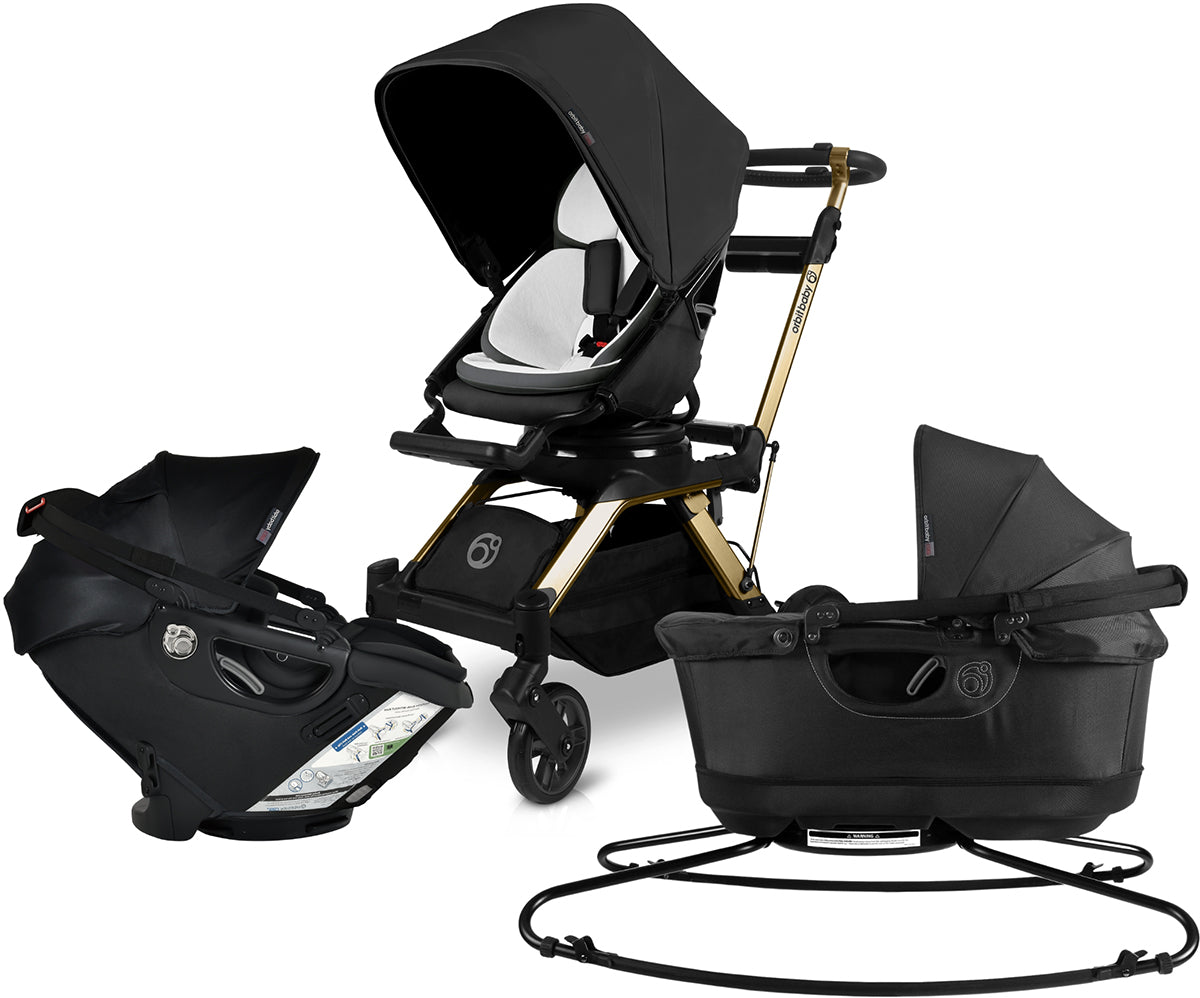 Orbit Baby Stroll, Sleep & Ride Travel System with G5+ Infant Car Seat - Gold / Black