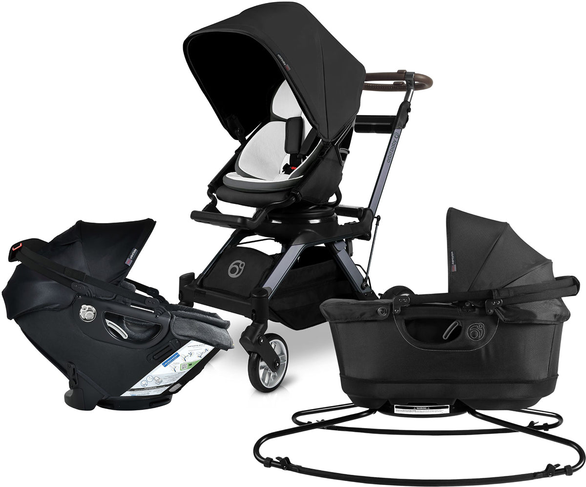 Orbit Baby Stroll, Sleep & Ride Travel System with G5+ Infant Car Seat - Gold / Black / Merino