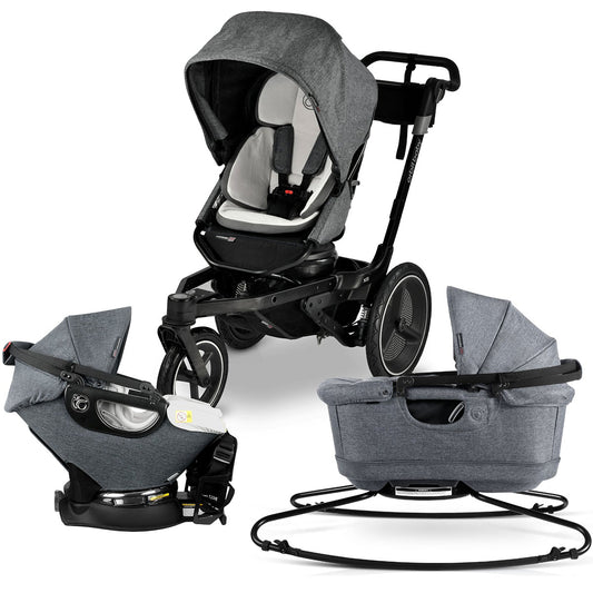 Orbit Baby X5 Jog, Sleep, & Ride Travel System - Melange Grey