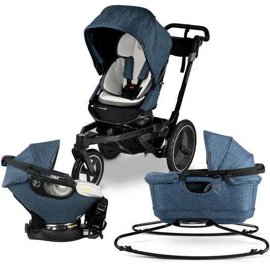 Orbit Baby X5 Jog, Sleep, & Ride Travel System - Melange Navy