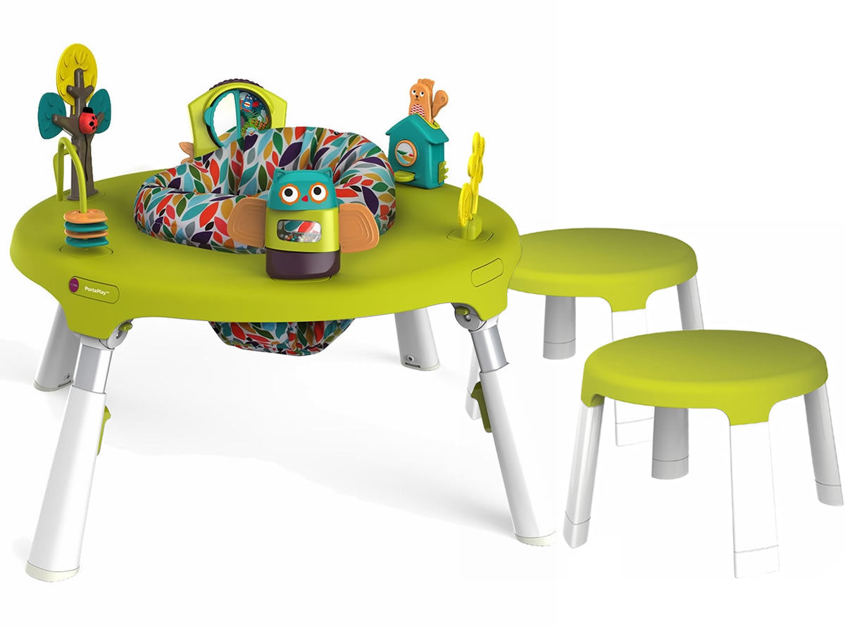 Oribel PortaPlay 4-in-1 Foldable Activity Center & Stools - Forest Friends