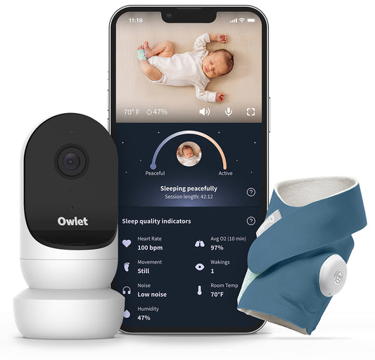 Owlet Cam 2 & Dream Sock Duo Smart Baby Monitoring System - Bedtime Blue