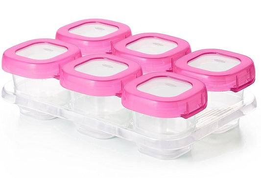 OXO Tot Baby Blocks Freezer Storage Containers, 2 oz - Pink