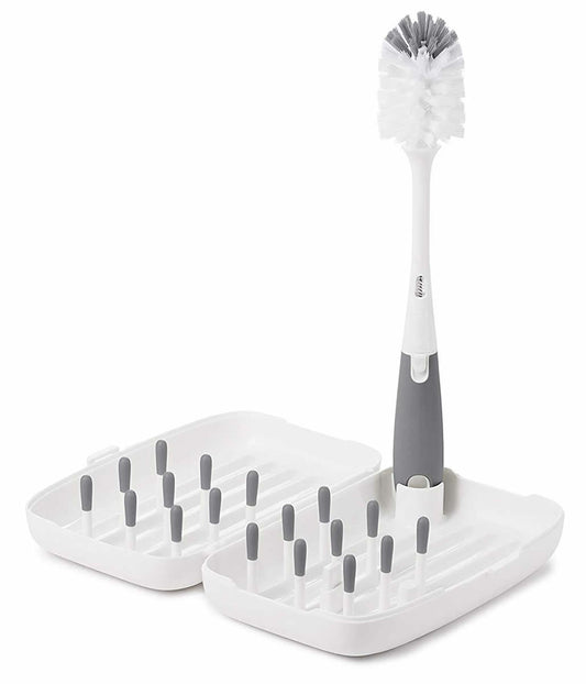 OXO Tot On-the-go Drying Rack With Bottle Brush - Gray