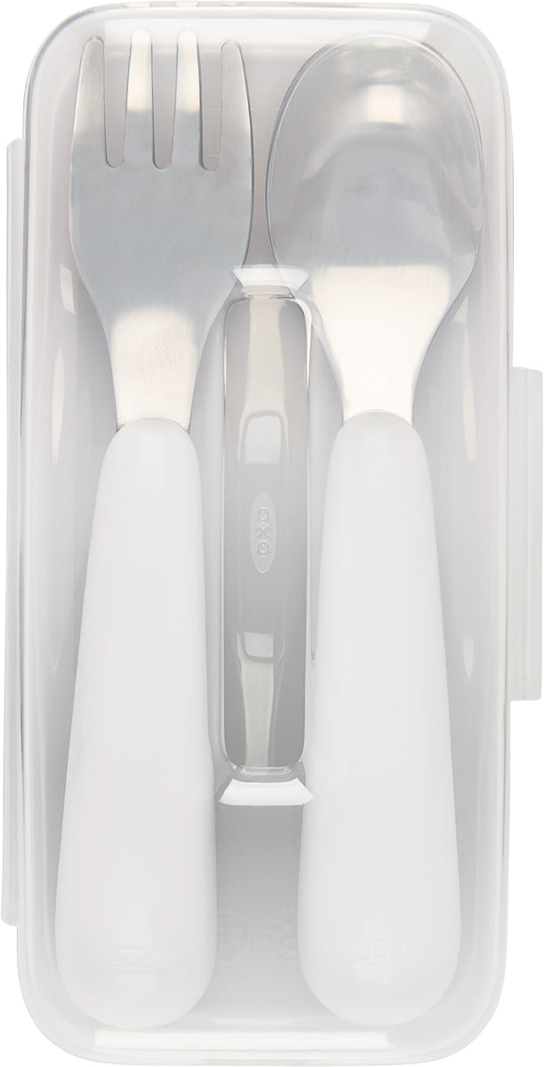 OXO Tot On-the-Go Fork & Spoon Set - Pink