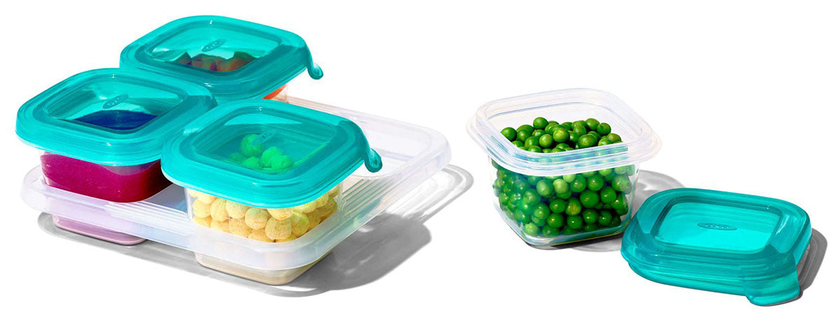 OXO Tot Silicone Freezer Storage Containers, 4 oz - Teal