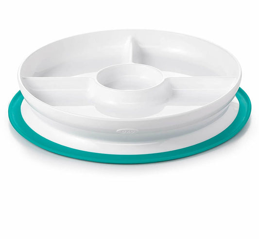 OXO Tot Stick & Stay Divided Plate - Teal