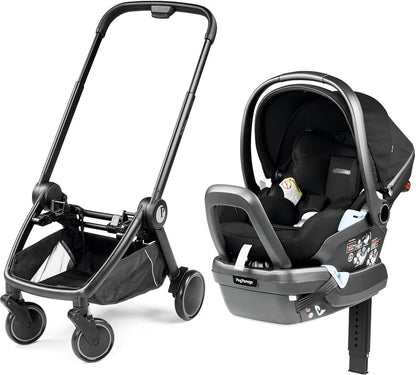 Peg Perego City Loop Chassis + Primo Viaggio 4-35 Lounge Infant Car Seat Bundle - Black / True Black