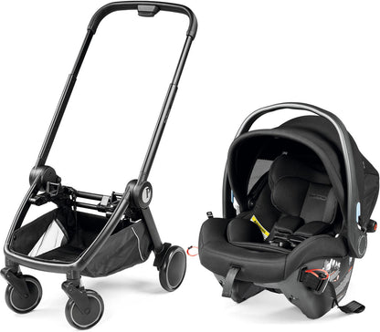 Peg Perego City Loop Chassis + Primo Viaggio 4-35 Urban Mobility Infant Car Seat Bundle - Black / True Black