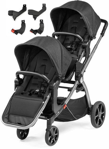 Peg Perego YPSI Double Stroller Bundle - Onyx