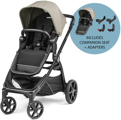 Peg Perego Ypsi Double Stroller Bundle - Vanilla Blend