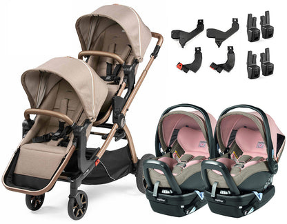 Peg Perego YPSI + Primo Viaggio 4-35 Nido Twin Travel System Bundle - Mon Amour