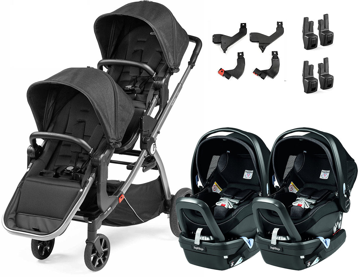 Peg Perego YPSI + Primo Viaggio 4-35 Nido Twin Travel System Bundle - Onyx