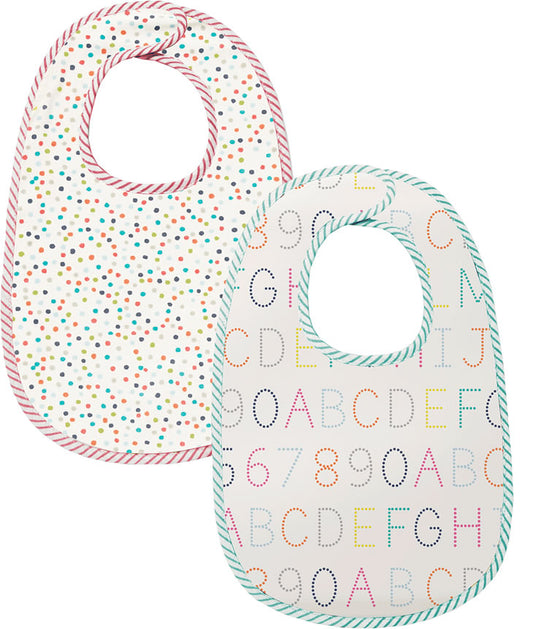 Petit Pehr Bibs, Set of 2 - Alphabet / Multi Dots