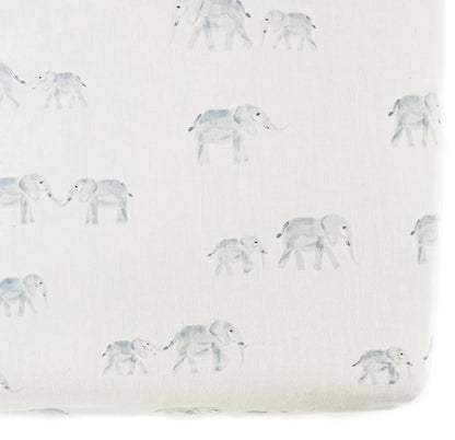 Petit Pehr Follow Me Organic Crib Sheet - Follow Me Elephant