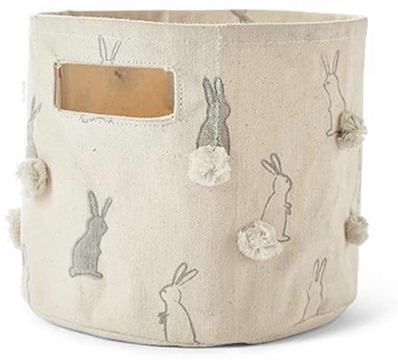 Petit Pehr Pom Pom Mini Storage Basket - Bunny Hop