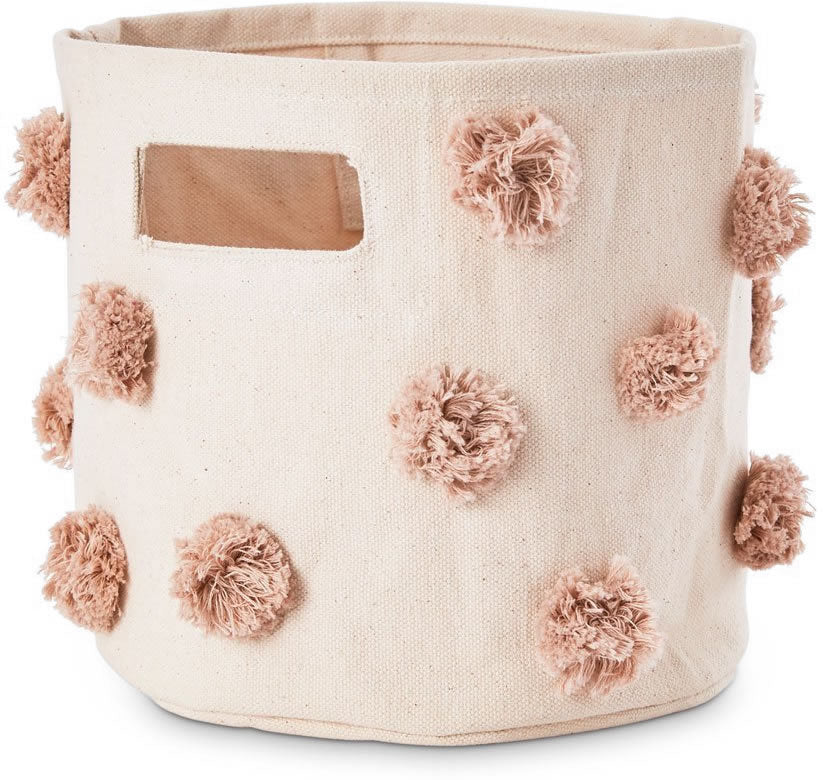 Petit Pehr Pom Pom Mini Storage Basket - Rose Pink