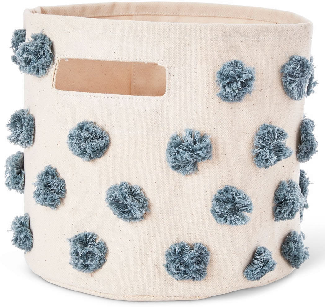 Petit Pehr Pom Pom Pint Storage Basket - Deep Sea