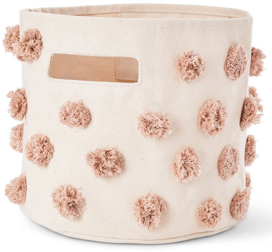 Petit Pehr Pom Pom Pint Storage Basket - Rose Pink