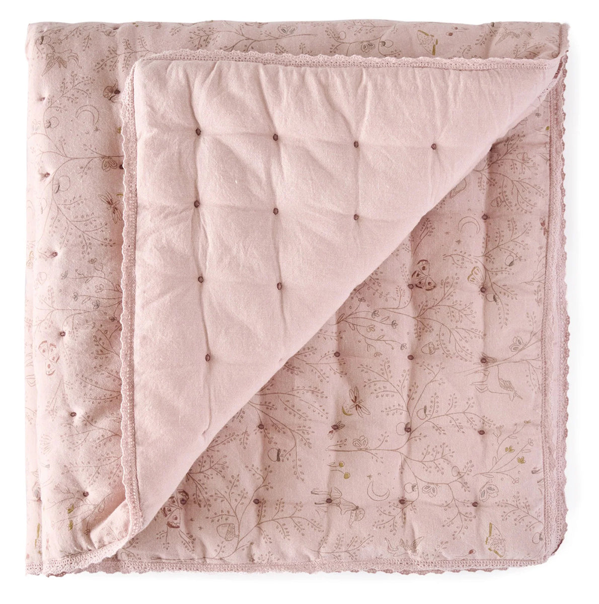 Petit Pehr Quilted Chambray Blanket - Secret Garden