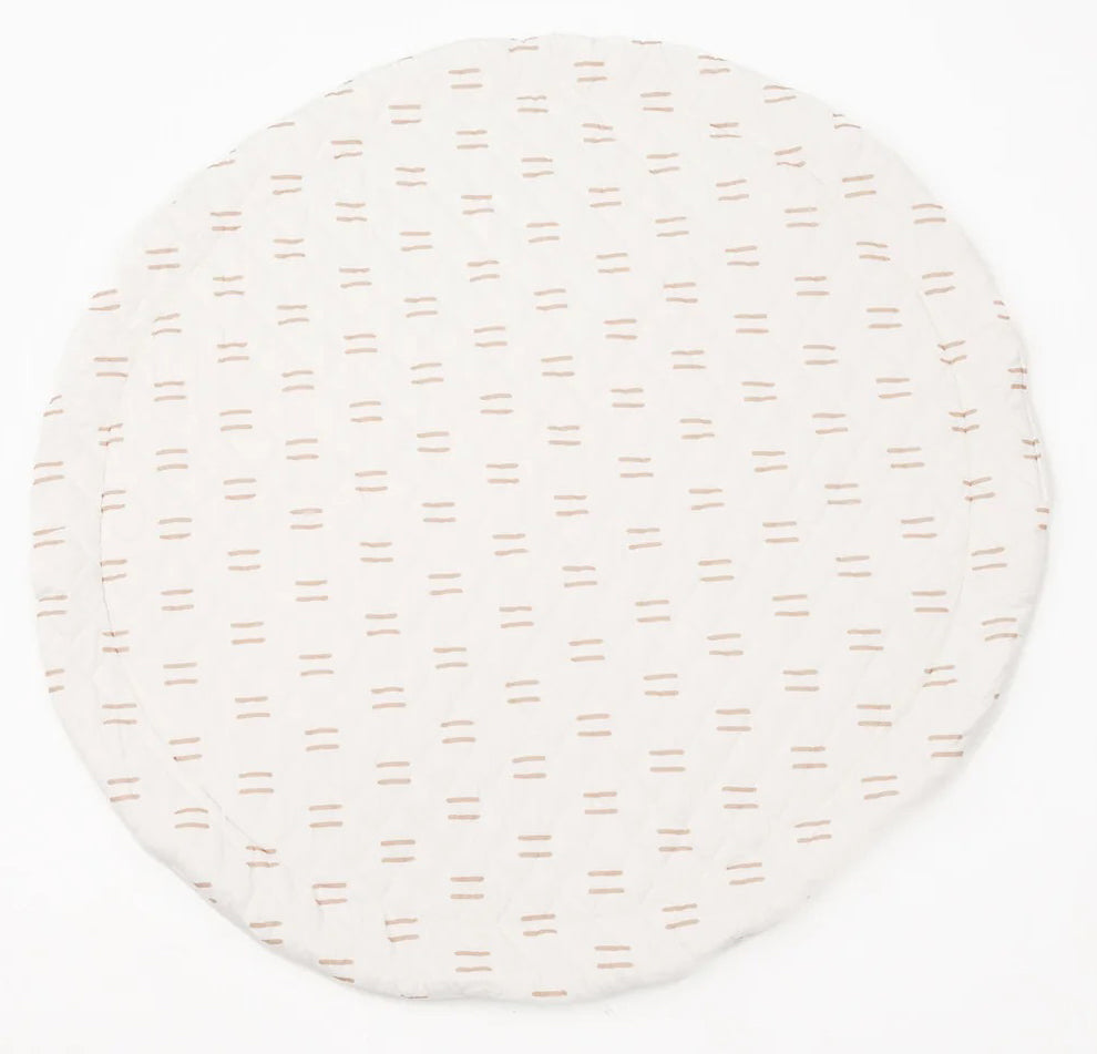 Poppyseed Play Extra Padded Round Play Mat - Neutral Lines