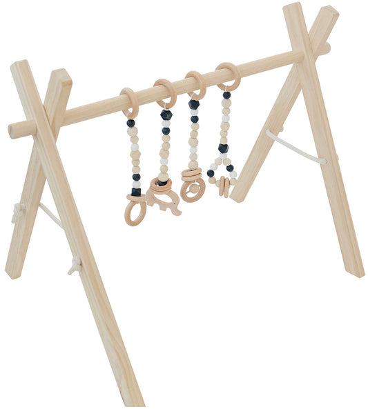 Poppyseed Play Wooden Baby Gym - Natural / Black Toys