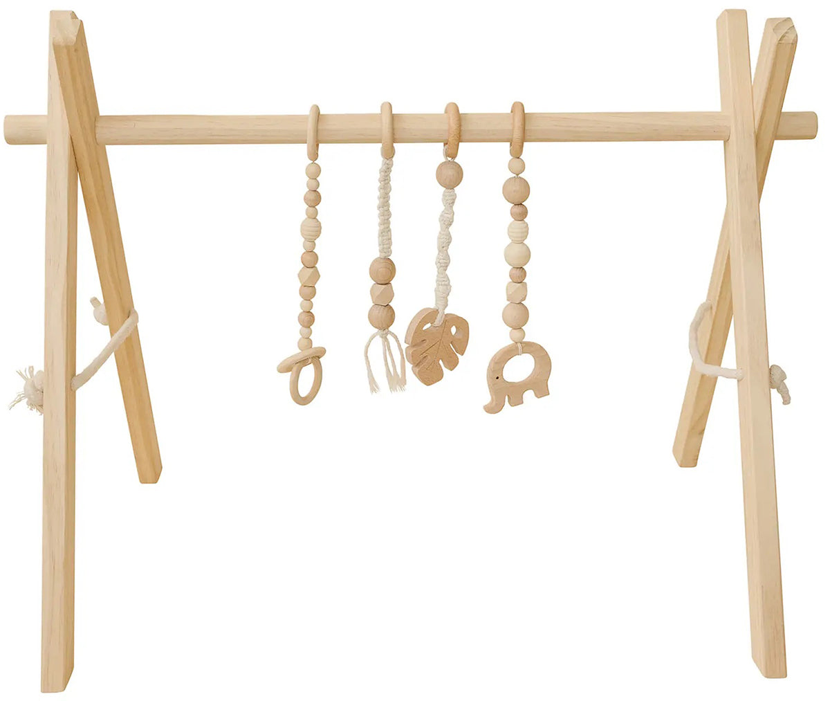 Poppyseed Play Wooden Baby Gym - Natural / Macrame