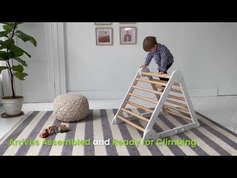 Little Partners Learn N Climb Triangle - Soft White / Natural (Fully Assembled)