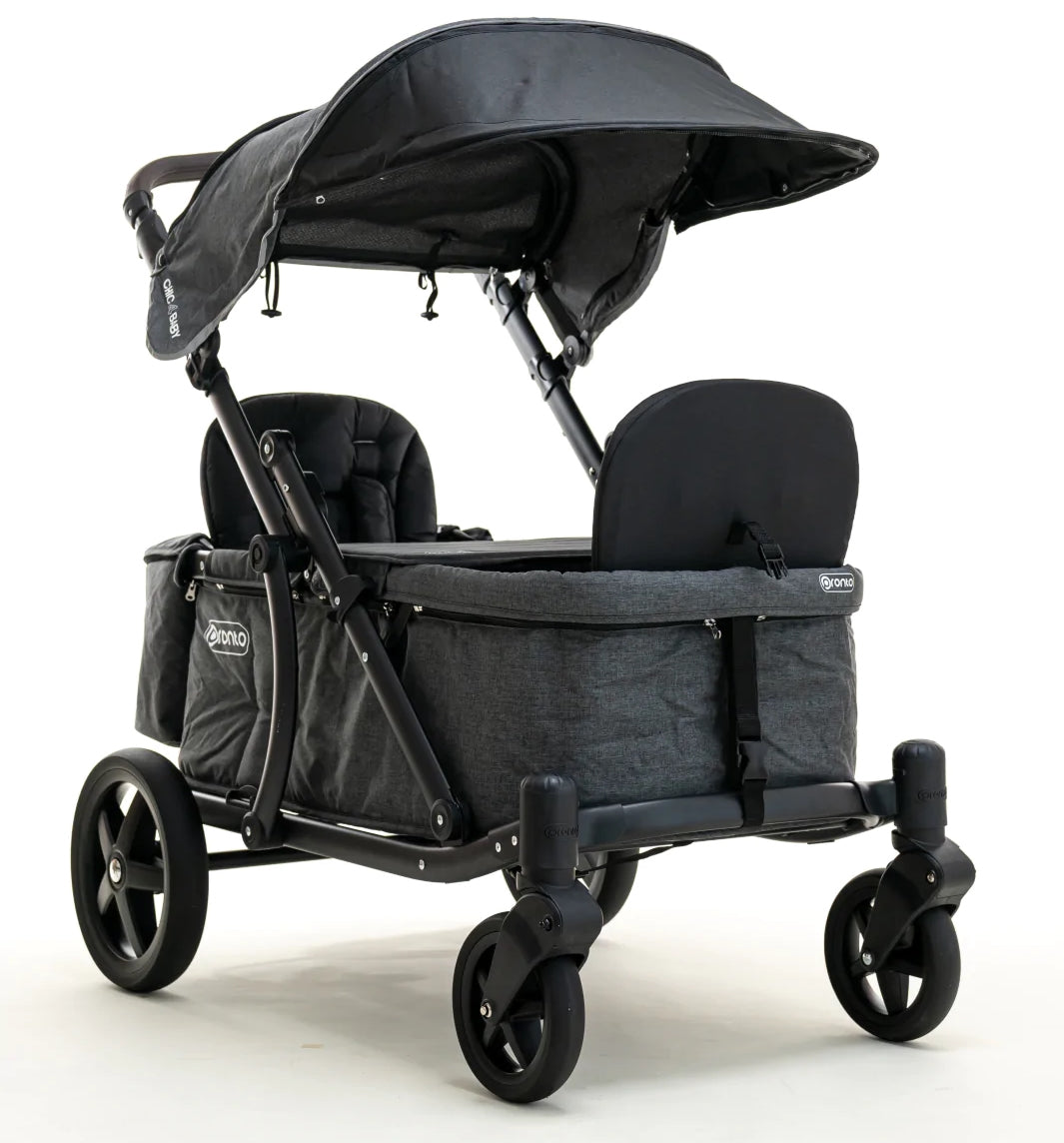 Pronto One (2 Seater) Stroller Wagon - Black Frame / City Black