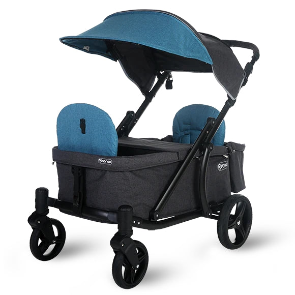 Pronto One (2 Seater) Stroller Wagon - Black Frame / Dark Teal