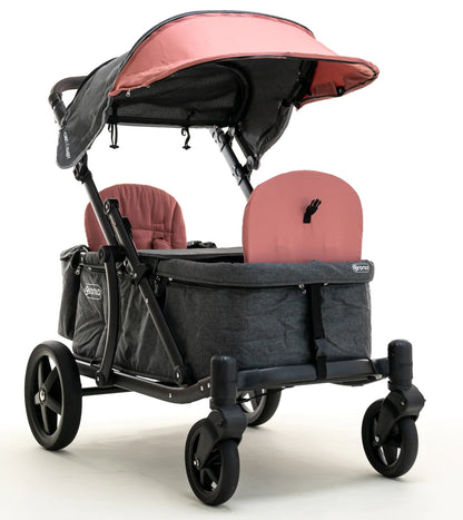 Pronto One (2 Seater) Stroller Wagon - Black Frame / Ginger Pink