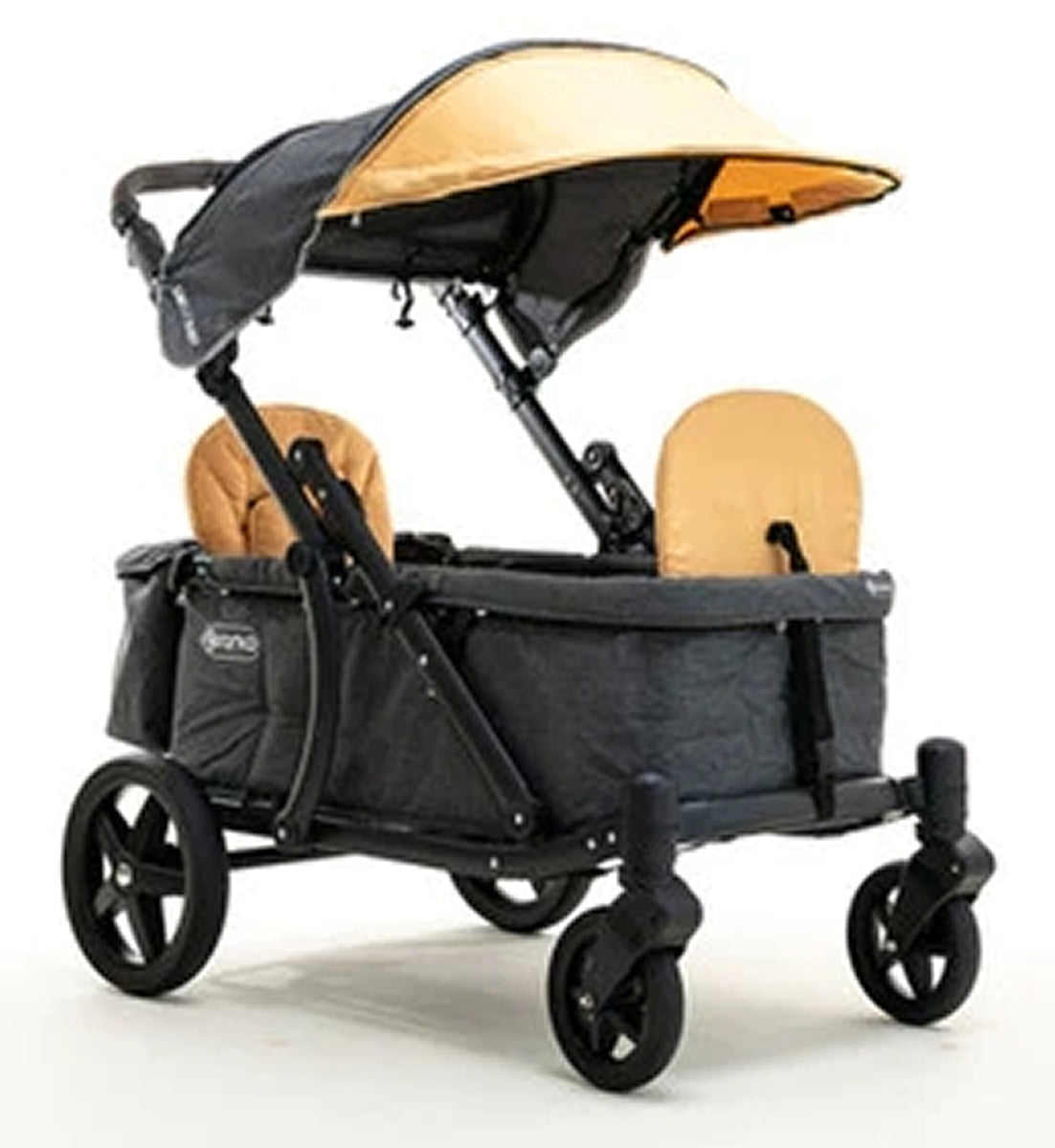 Pronto One (2 Seater) Stroller Wagon - Black Frame / Ginger Yellow