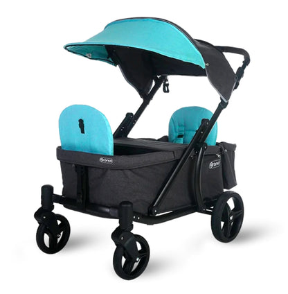 Pronto One (2 Seater) Stroller Wagon - Black Frame / Robin Egg Blue