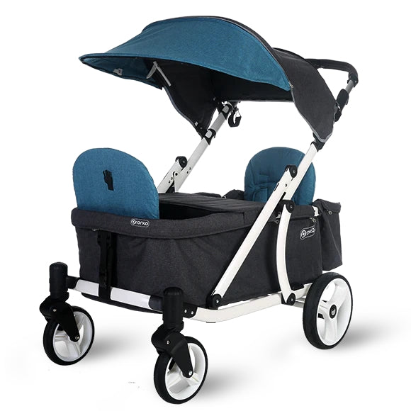 Pronto One (2 Seater) Stroller Wagon - White Frame / Dark Teal