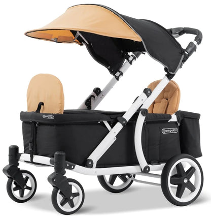 Pronto One (2 Seater) Stroller Wagon - White Frame / Ginger Yellow