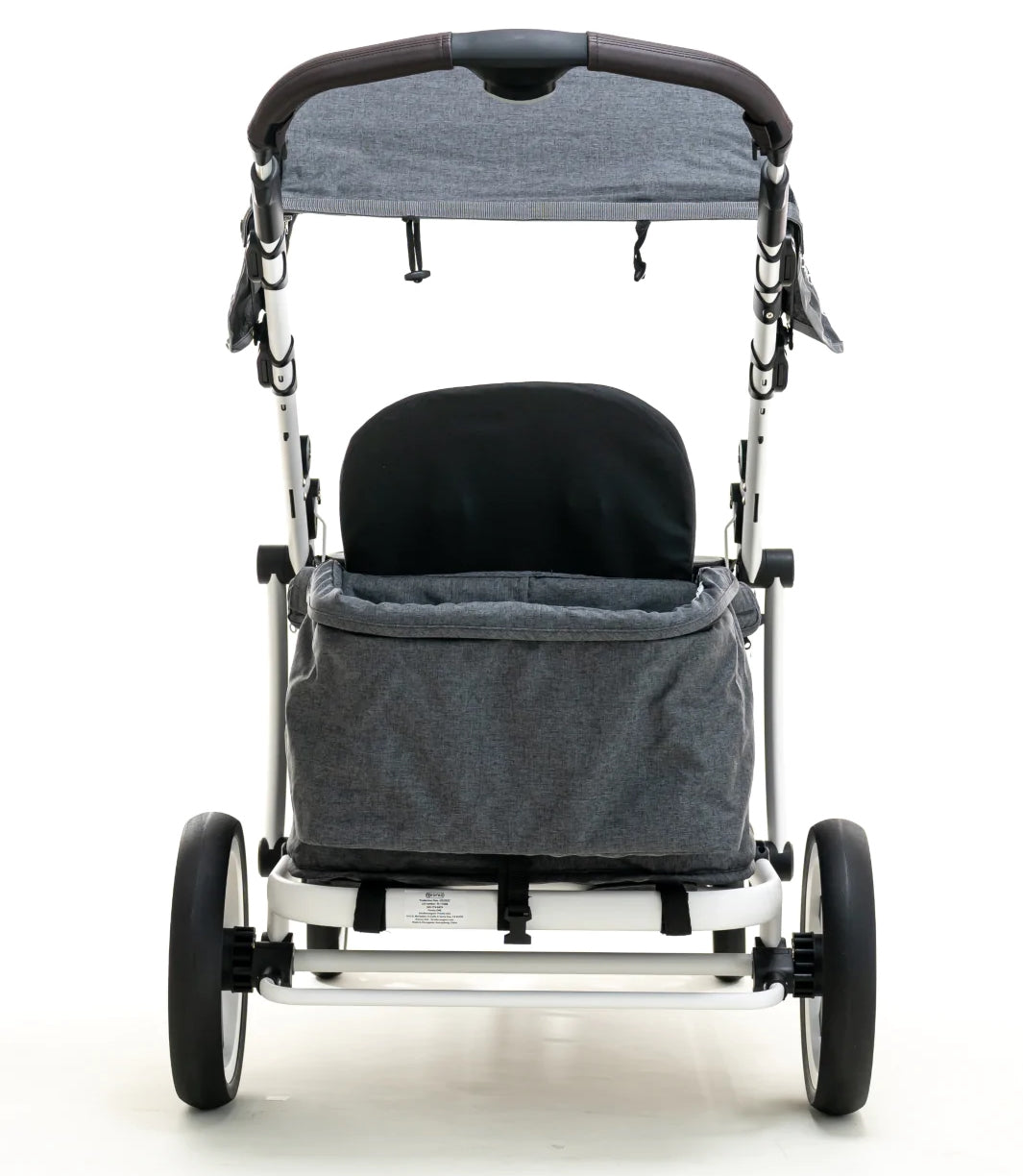 Pronto One (2 Seater) Stroller Wagon - White Frame / Brown Melange