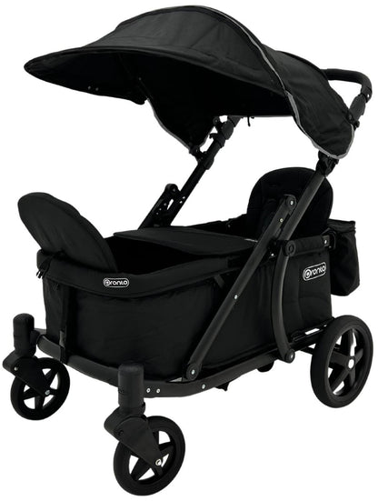 Pronto Squared (2 Seater) Stroller Wagon - Black Frame / City Black (Albee Exclusive)