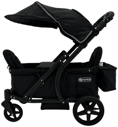 Pronto Squared (2 Seater) Stroller Wagon - Black Frame / City Black (Albee Exclusive)