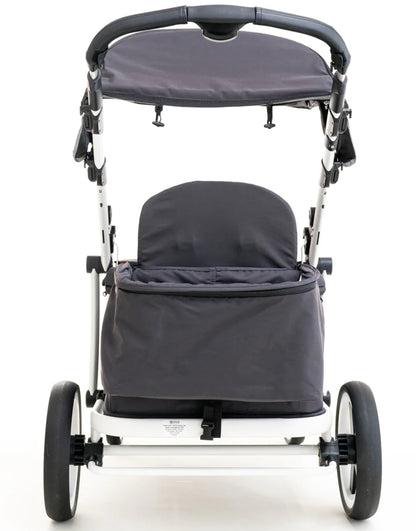 Pronto Squared (2 Seater) Stroller Wagon - White Frame / Space Grey