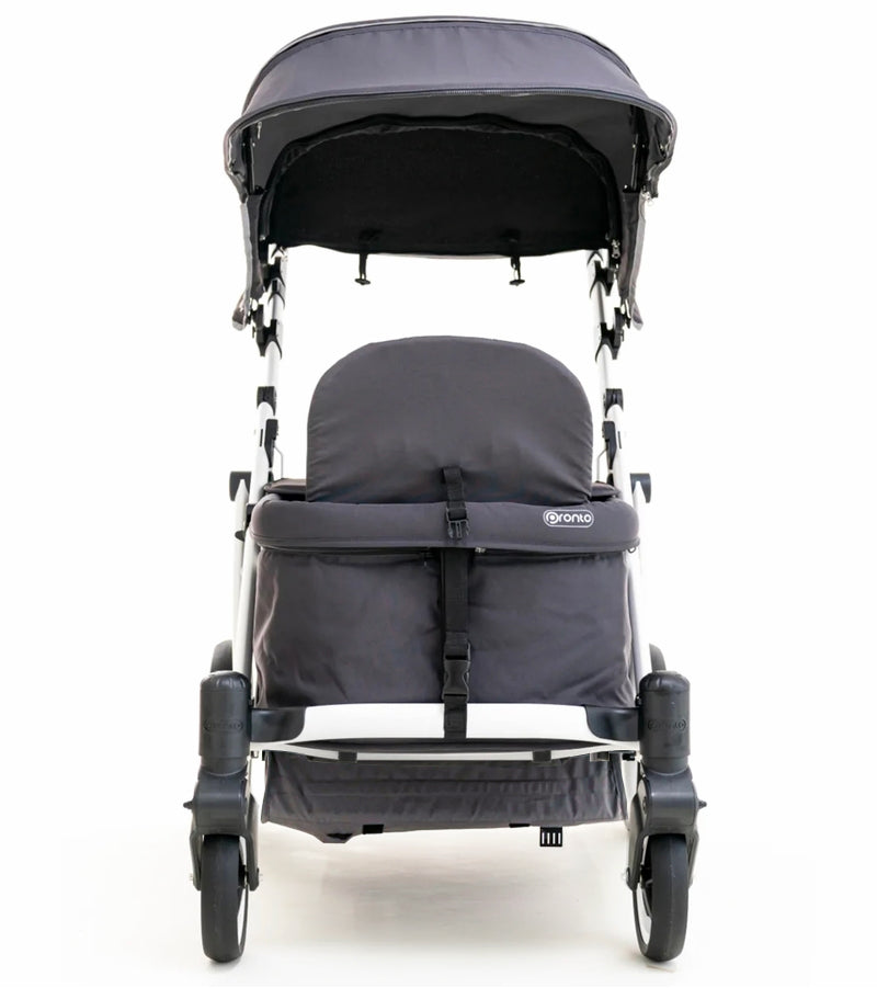 Pronto Squared (2 Seater) Stroller Wagon - White Frame / Space Grey