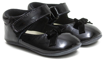 Robeez First Kicks Velvet Bow - Black, 12-18 months