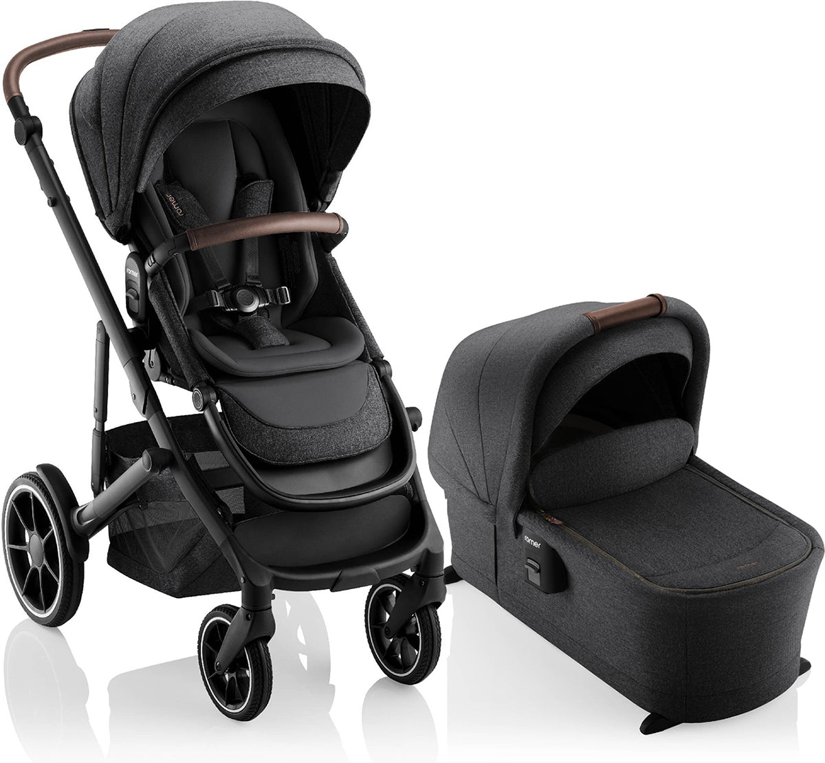 Romer Tura Stroller + Sera Bassinet Bundle - Peppercorn