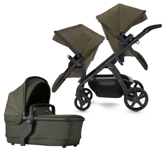 Silver Cross Wave Double Stroller Bundle - Cedar