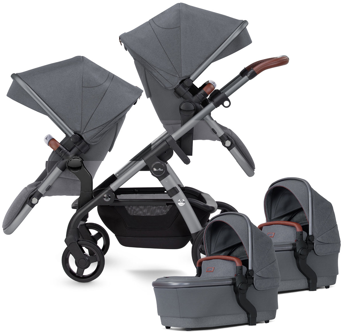 Silver Cross Wave Twin Stroller Bundle - Lunar