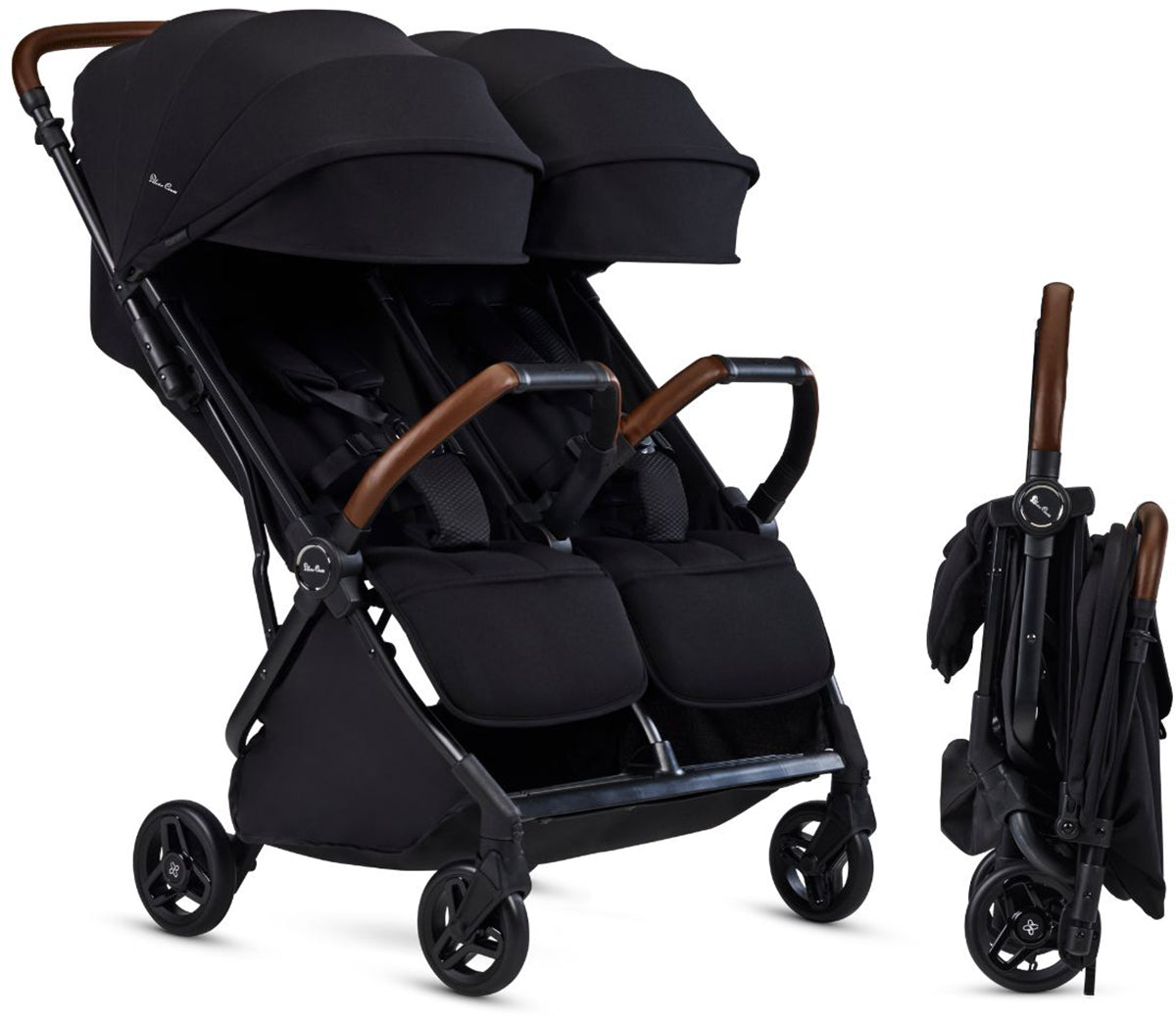 Silver Cross Jet Lightweight Double Stroller - Black