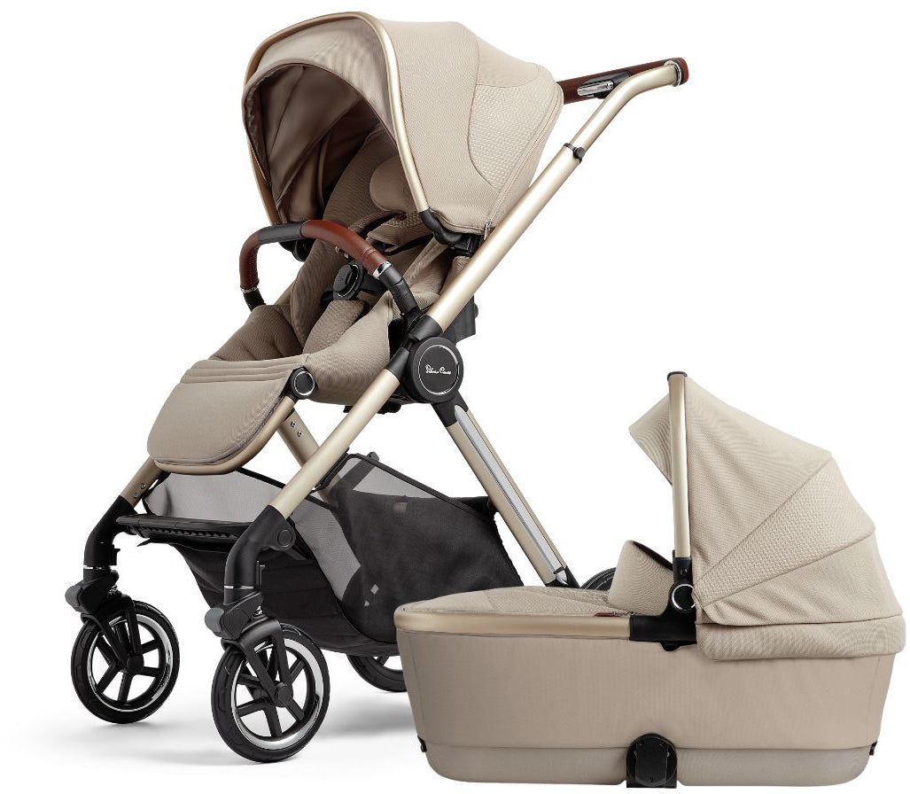 Silver Cross Reef 2 Stroller + Folding Bassinet Bundle - Stone